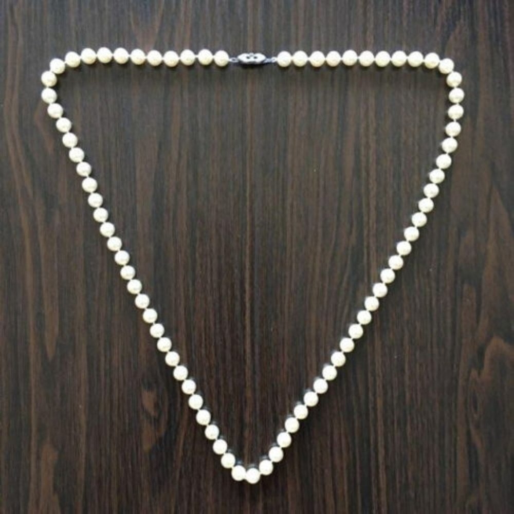 Vintage Majorica 6mm Pearl Necklace 28” Strand Made in Majorca, Spain 1966